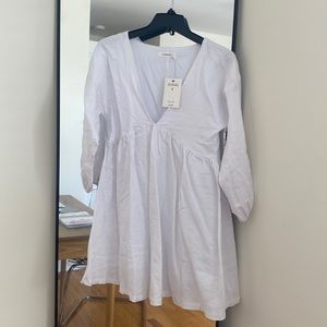 Glassons linen long sleeve white dress